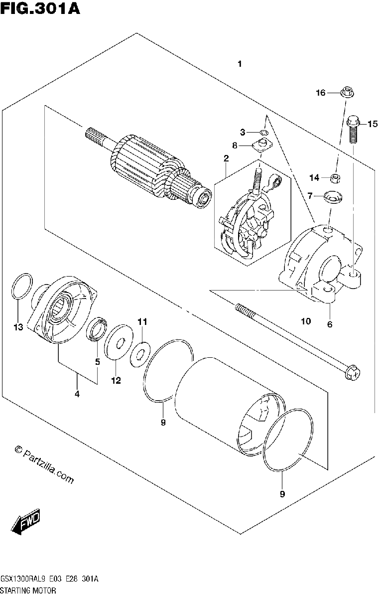 Diagrama de 301A STARTING MOTOR