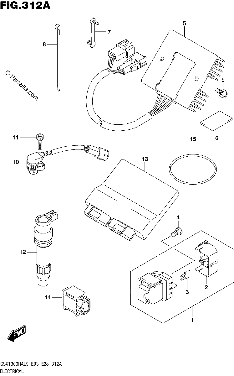 Diagrama de 312A ELECTRICAL GSX1300RAL9 E03
