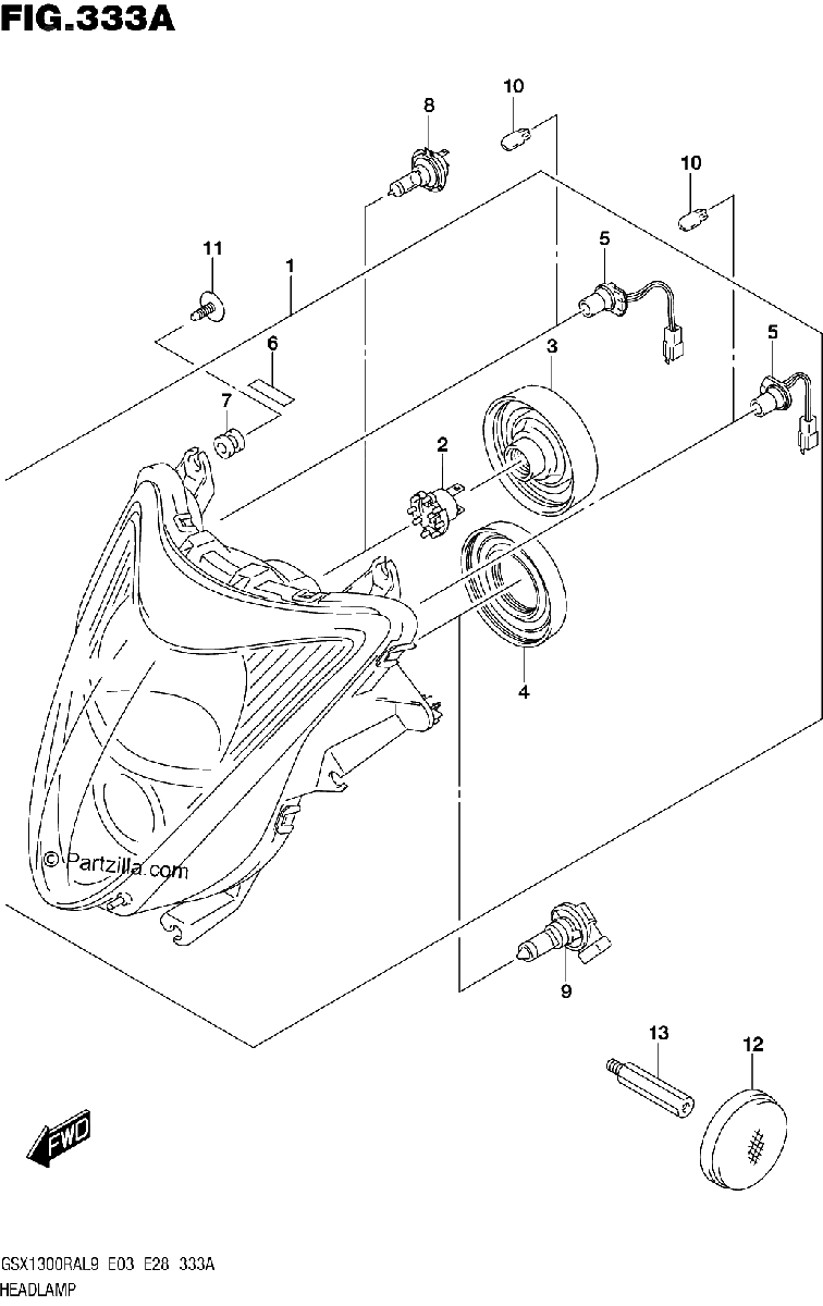 Diagrama de 333A HEADLAMP