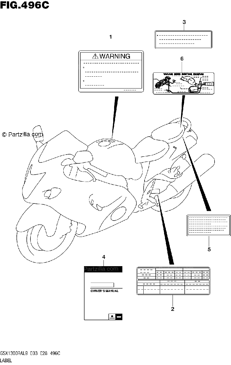 Diagrama de 496C LABEL GSX1300RAL8 E33