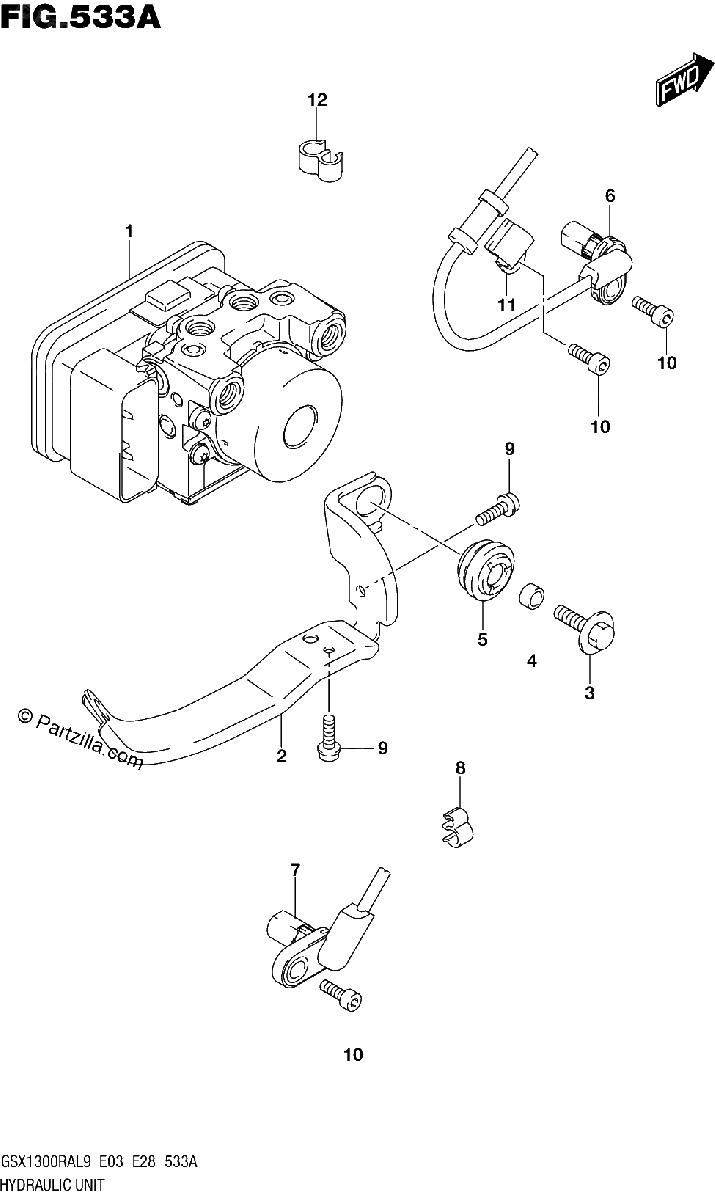 Diagrama de 533A HYDRAULIC UNIT