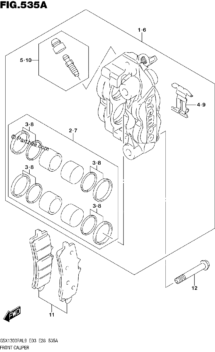 Diagrama de 535A FRONT CALIPER