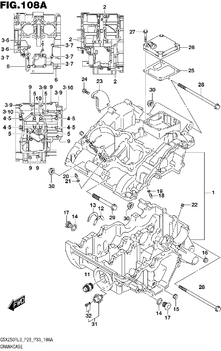 Diagrama de 108A CRANKCASE
