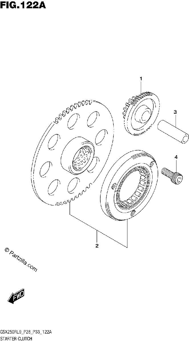 Diagrama de 122A STARTER CLUTCH