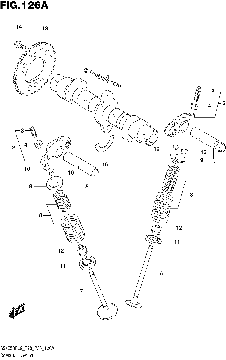 Diagrama de 126A CAMSHAFT VALVE