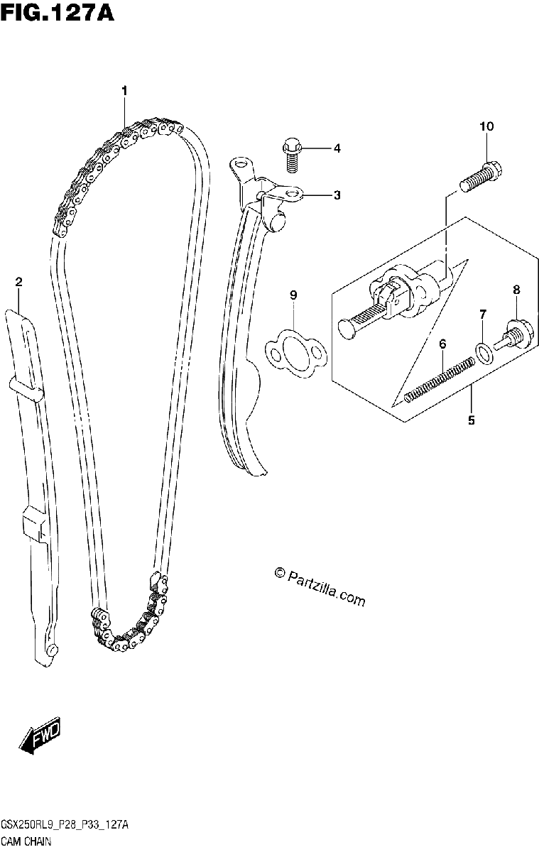 Diagrama de 127A CAM CHAIN