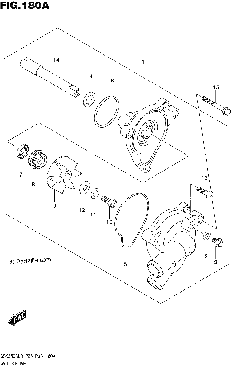 Diagrama de 180A WATER PUMP