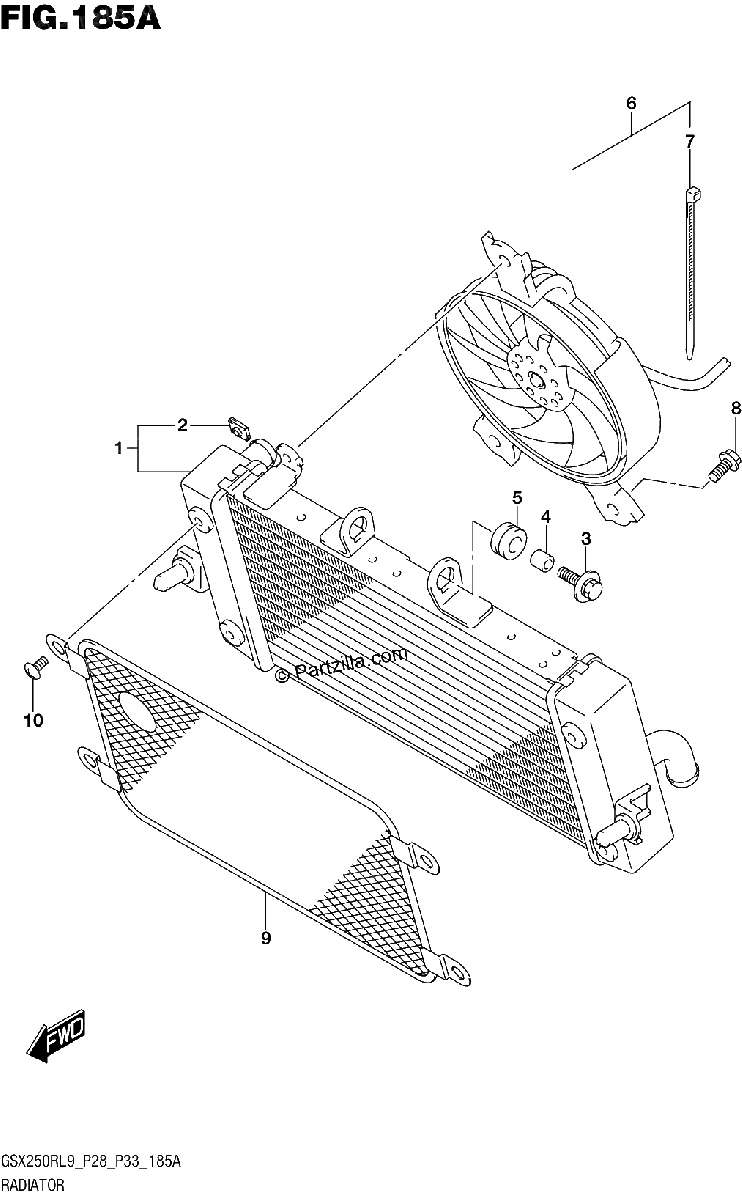 Diagrama de 185A RADIATOR
