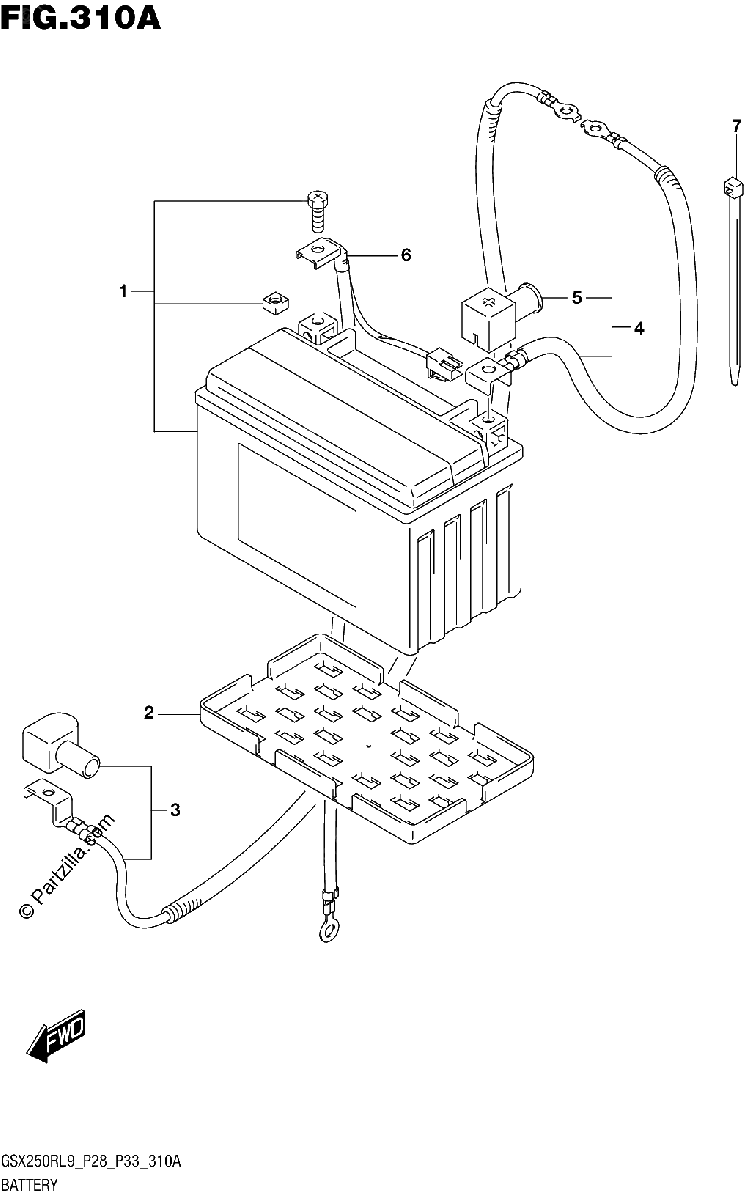 Diagrama de 310A BATTERY
