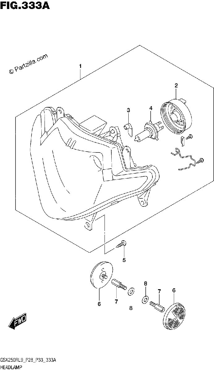 Diagrama de 333A HEADLAMP