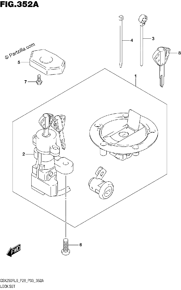 Diagrama de 352A LOCK SET