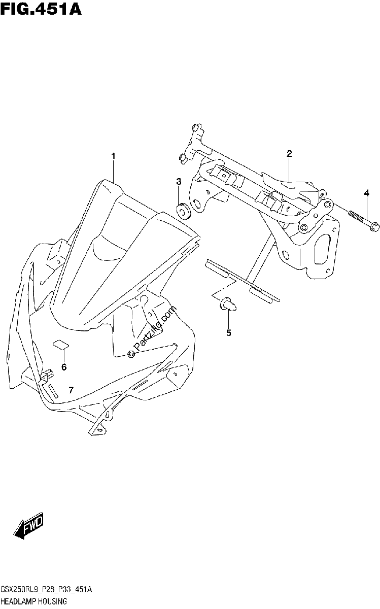 Diagrama de 451A HEADLAMP HOUSING