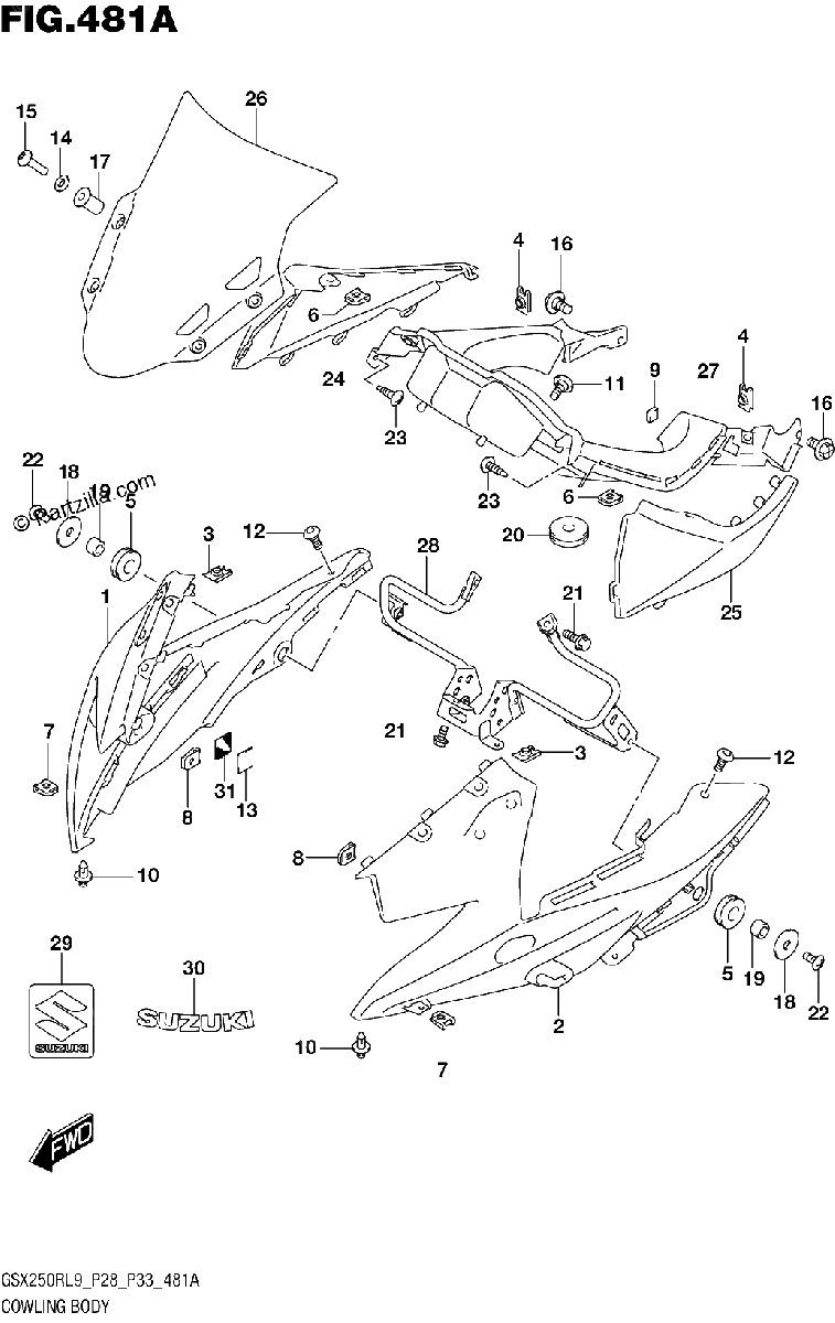 Diagrama de 481A COWLING BODY