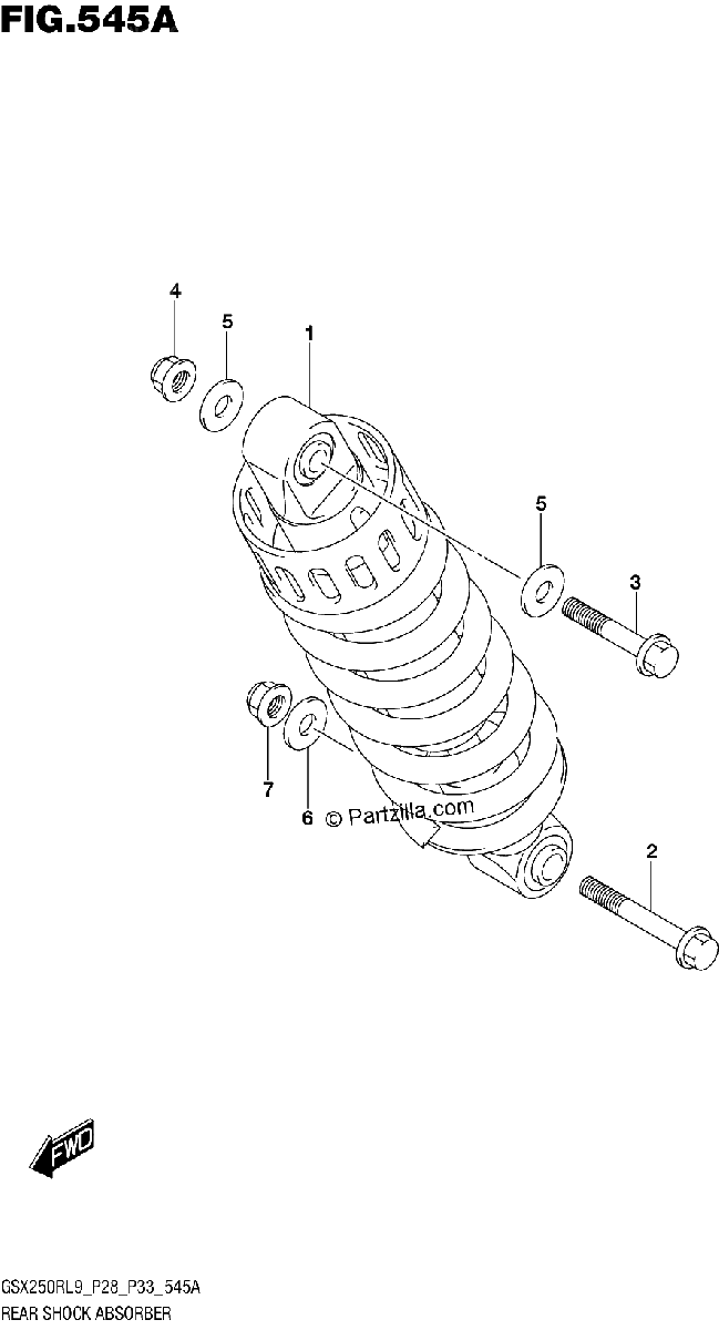 Diagrama de 545A REAR SHOCK ABSORBER