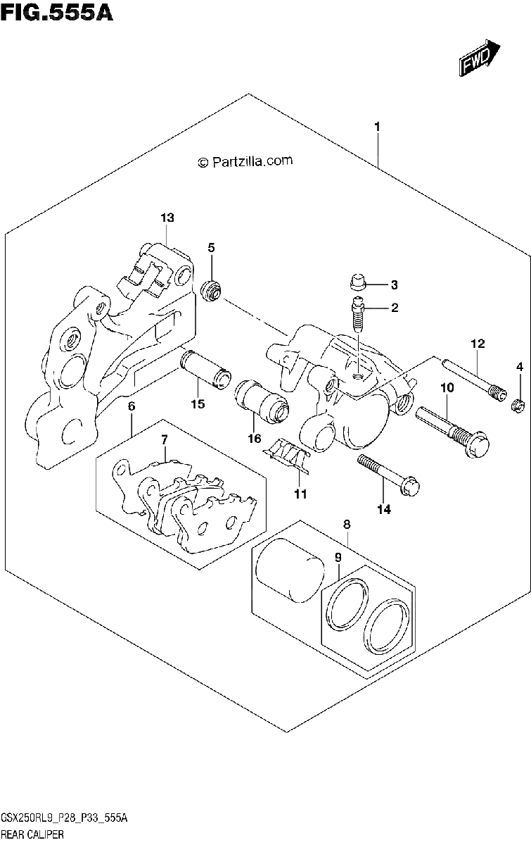 Diagrama de 555A REAR CALIPER