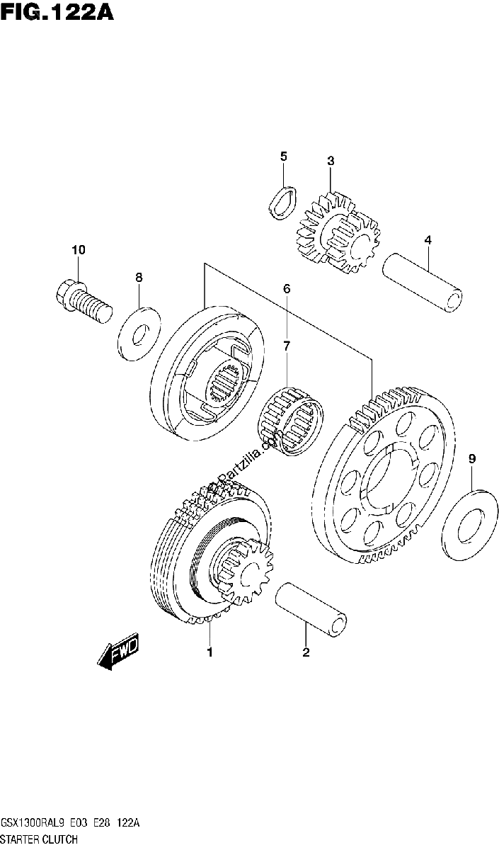Diagrama de 122A STARTER CLUTCH