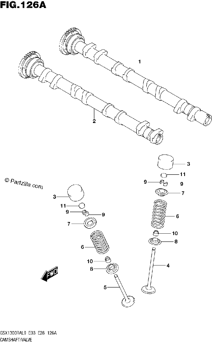 Diagrama de 126A CAMSHAFT VALVE