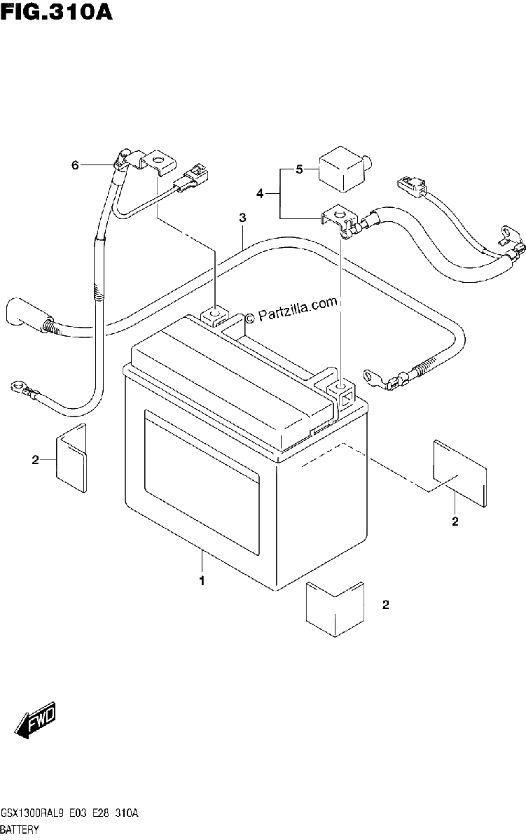 Diagrama de 310A BATTERY