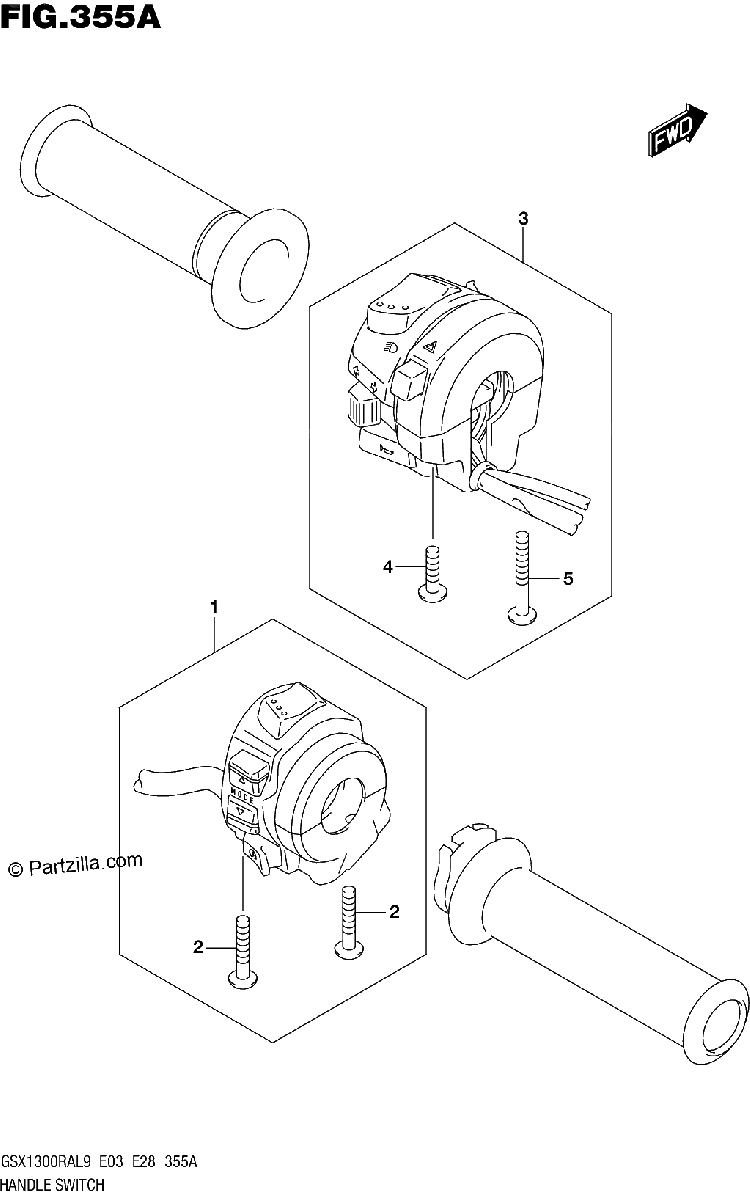 Diagrama de 355A HANDLE SWITCH