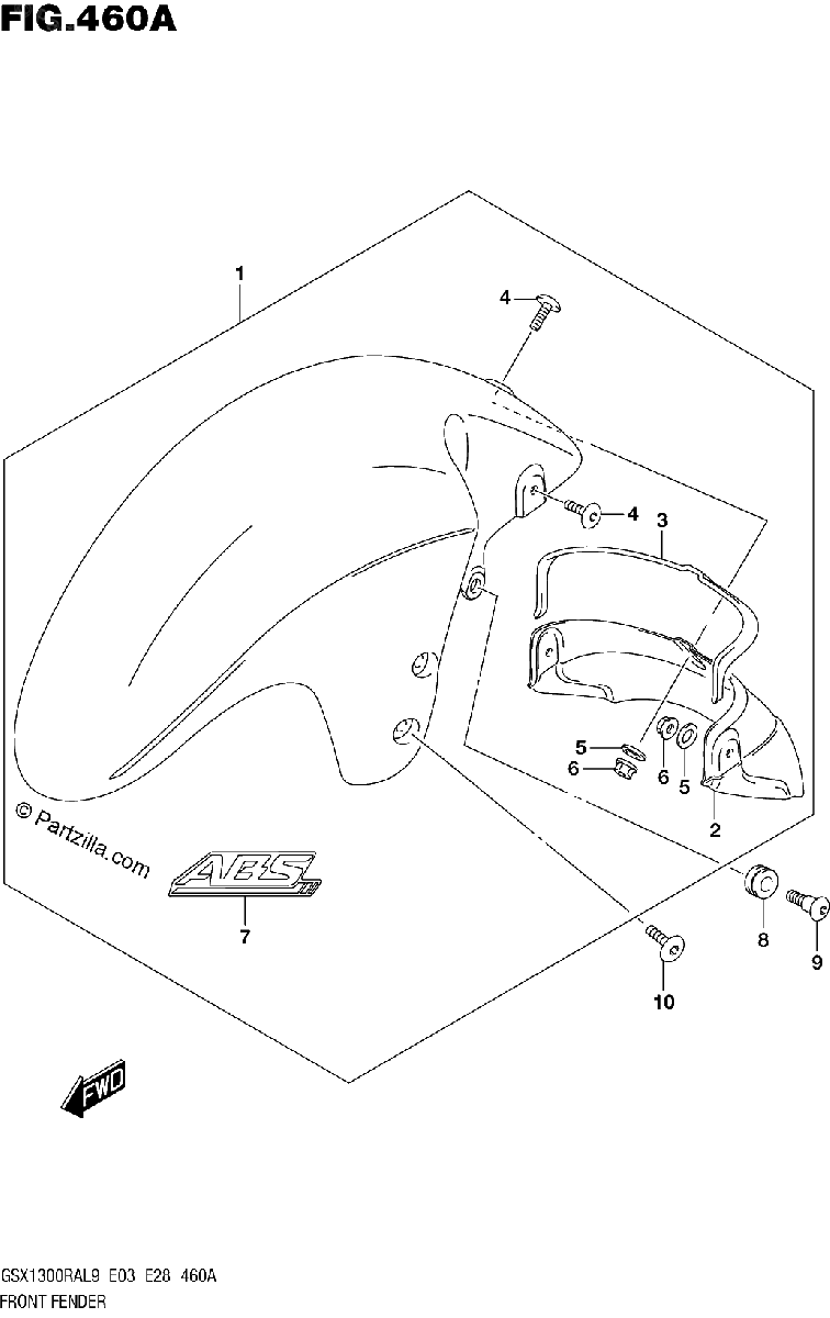 Diagrama de 460A FRONT FENDER