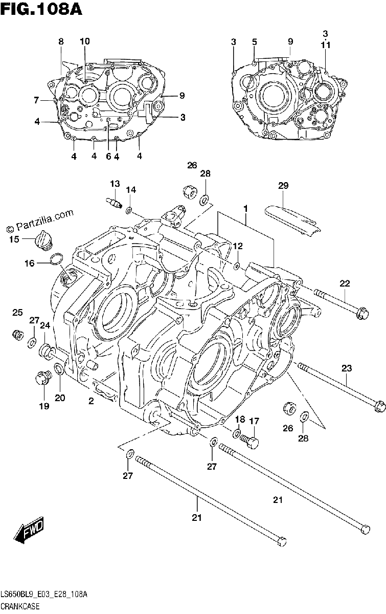 Diagrama de 108A CRANKCASE