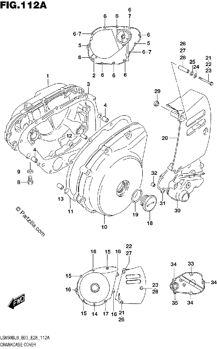 Diagrama de 112A CRANKCASE COVER