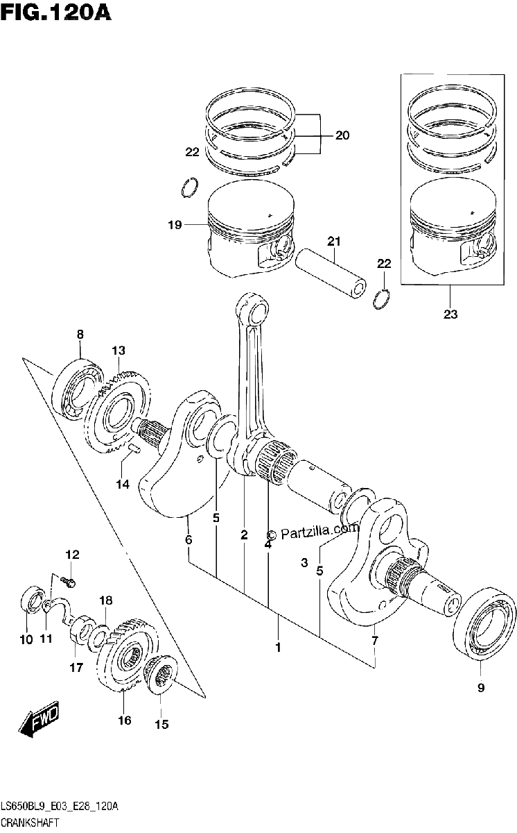 Diagrama de 120A CRANKSHAFT