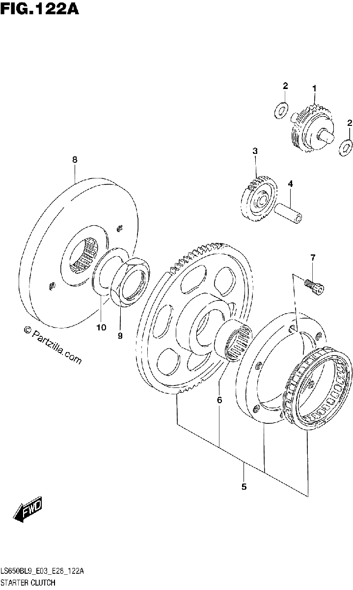 Diagrama de 122A STARTER CLUTCH