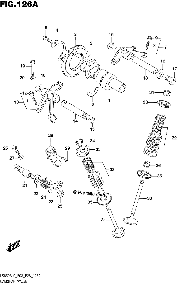 Diagrama de 126A CAMSHAFT VALVE