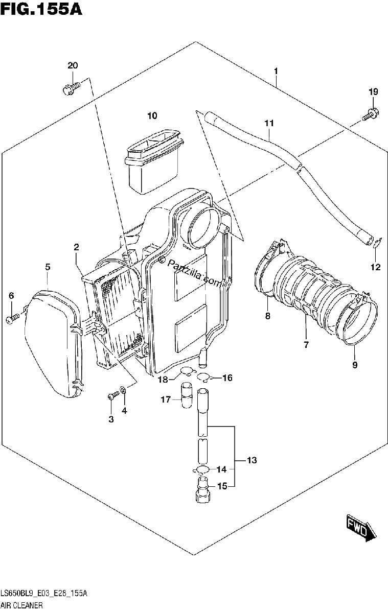 Diagrama de 155A AIR CLEANER