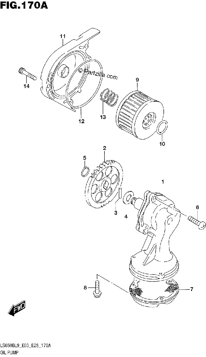 Diagrama de 170A OIL PUMP