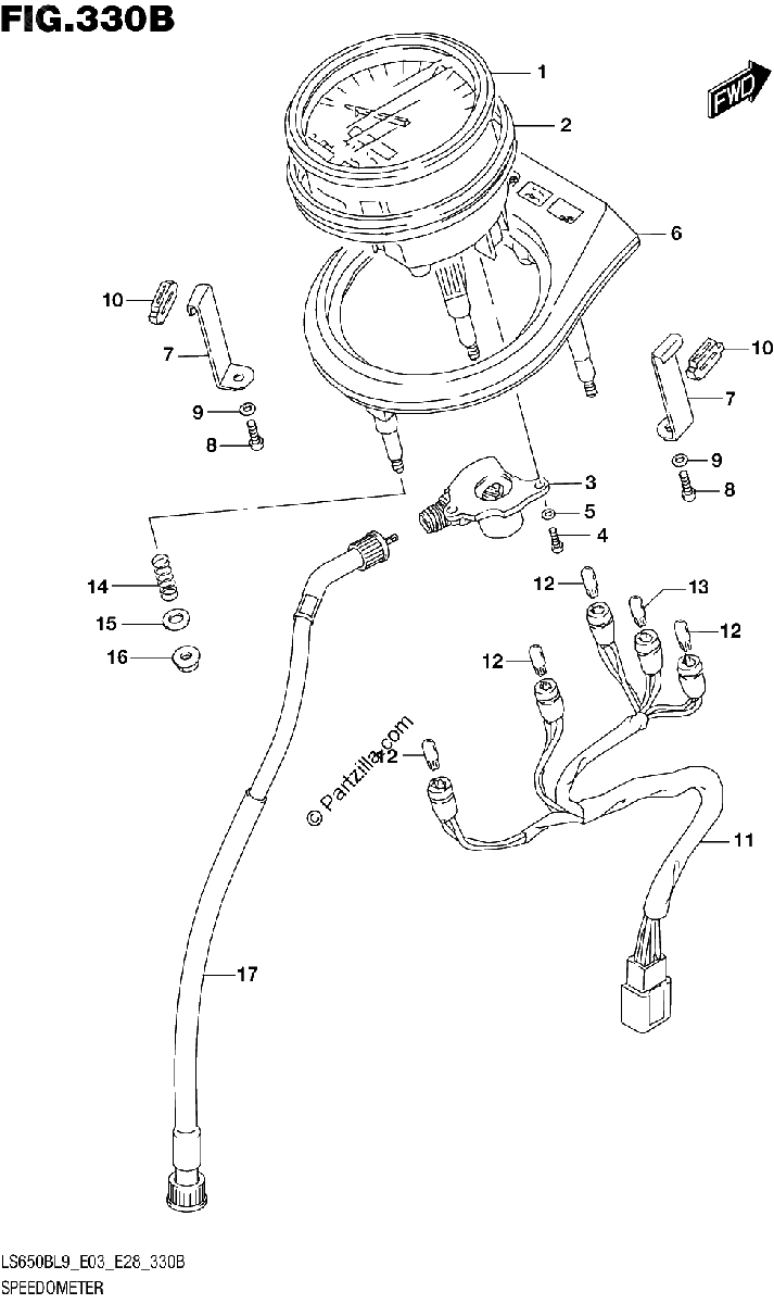 Diagrama de 330B SPEEDOMETER LS650BL9 E28