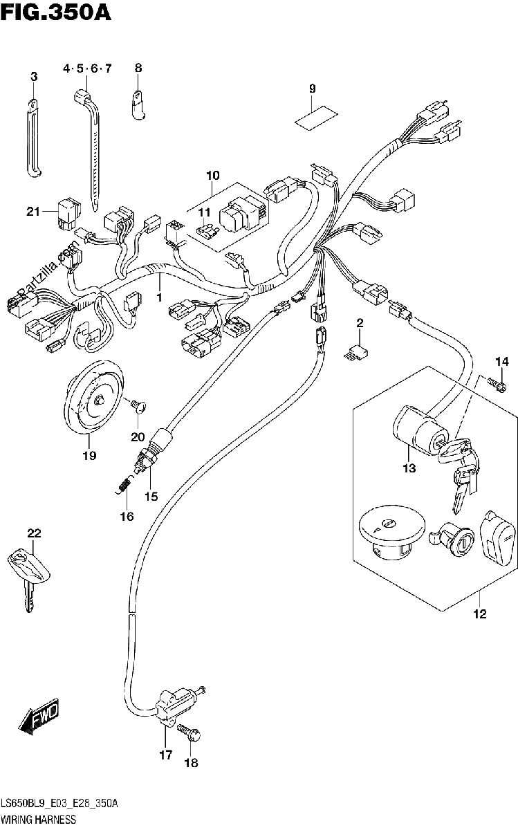 Diagrama de 350A WIRING HARNESS LS650BL9 E03