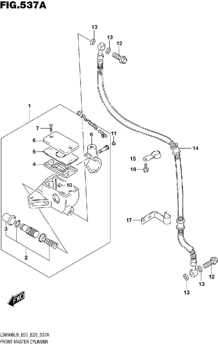 Diagrama de 537A FRONT MASTER CYLINDER