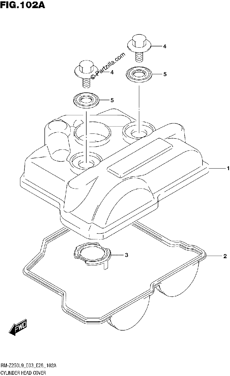 Diagrama de 102A CYLINDER HEAD COVER