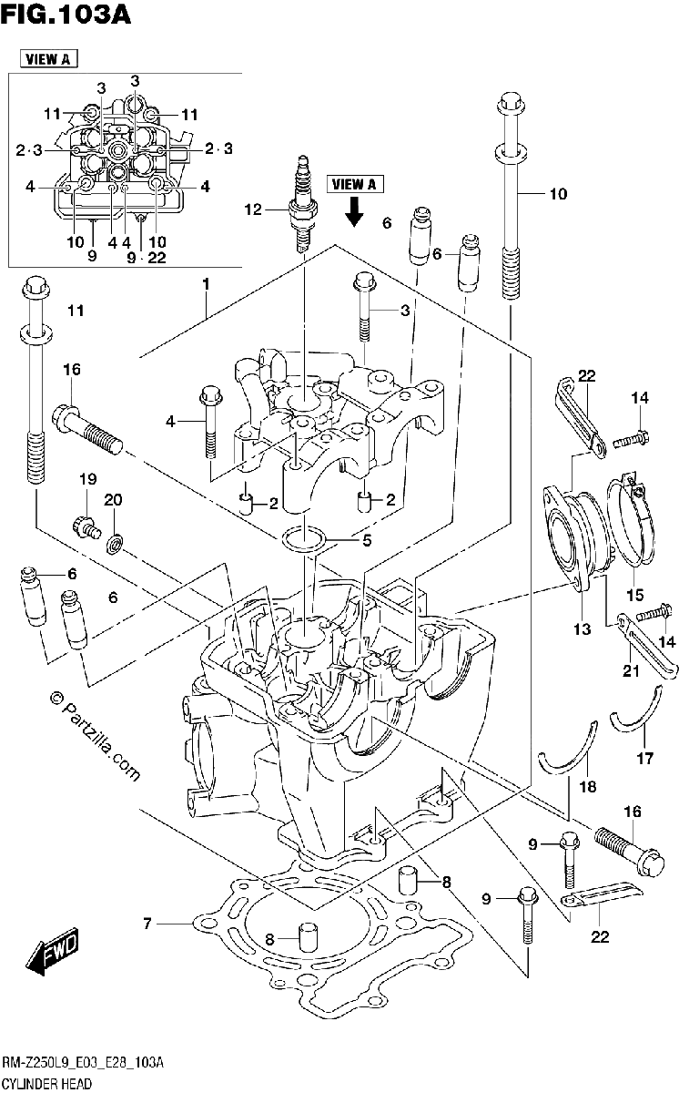 Diagrama de 103A CYLINDER HEAD