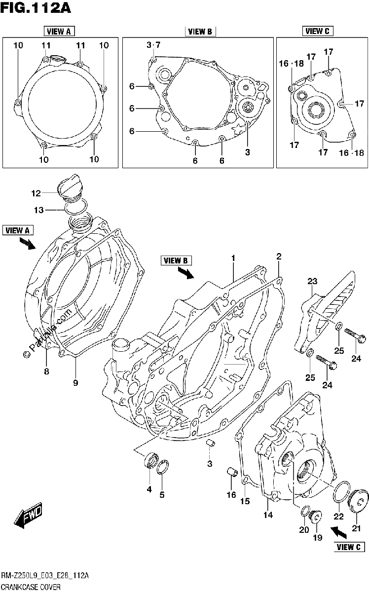Diagrama de 112A CRANKCASE COVER