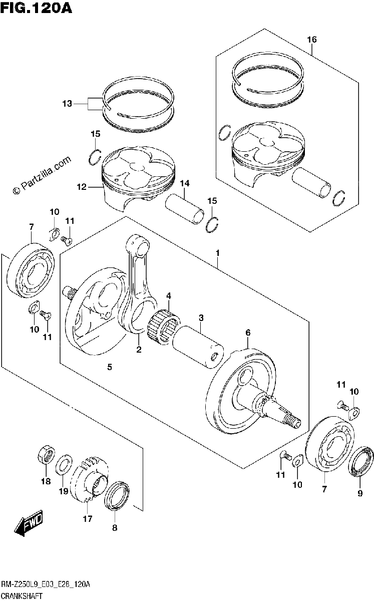 Diagrama de 120A CRANKSHAFT