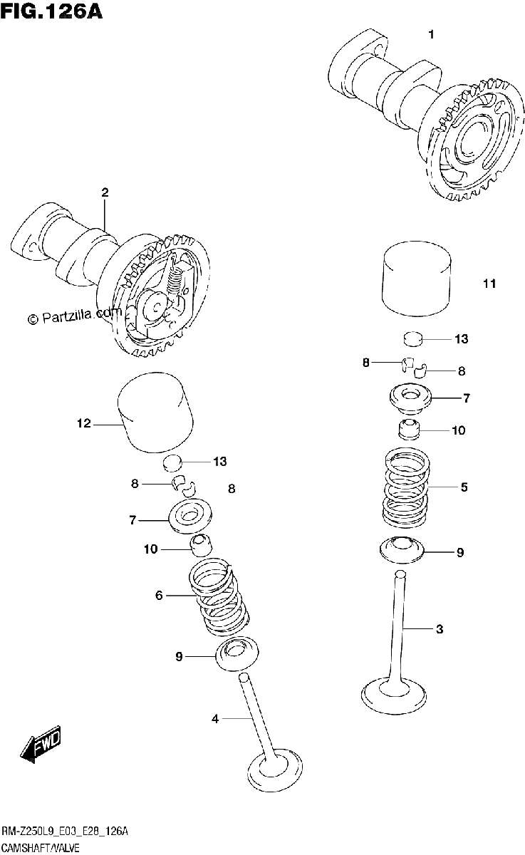 Diagrama de 126A CAMSHAFT VALVE