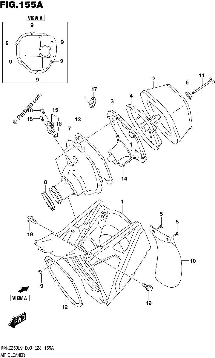 Diagrama de 155A AIR CLEANER