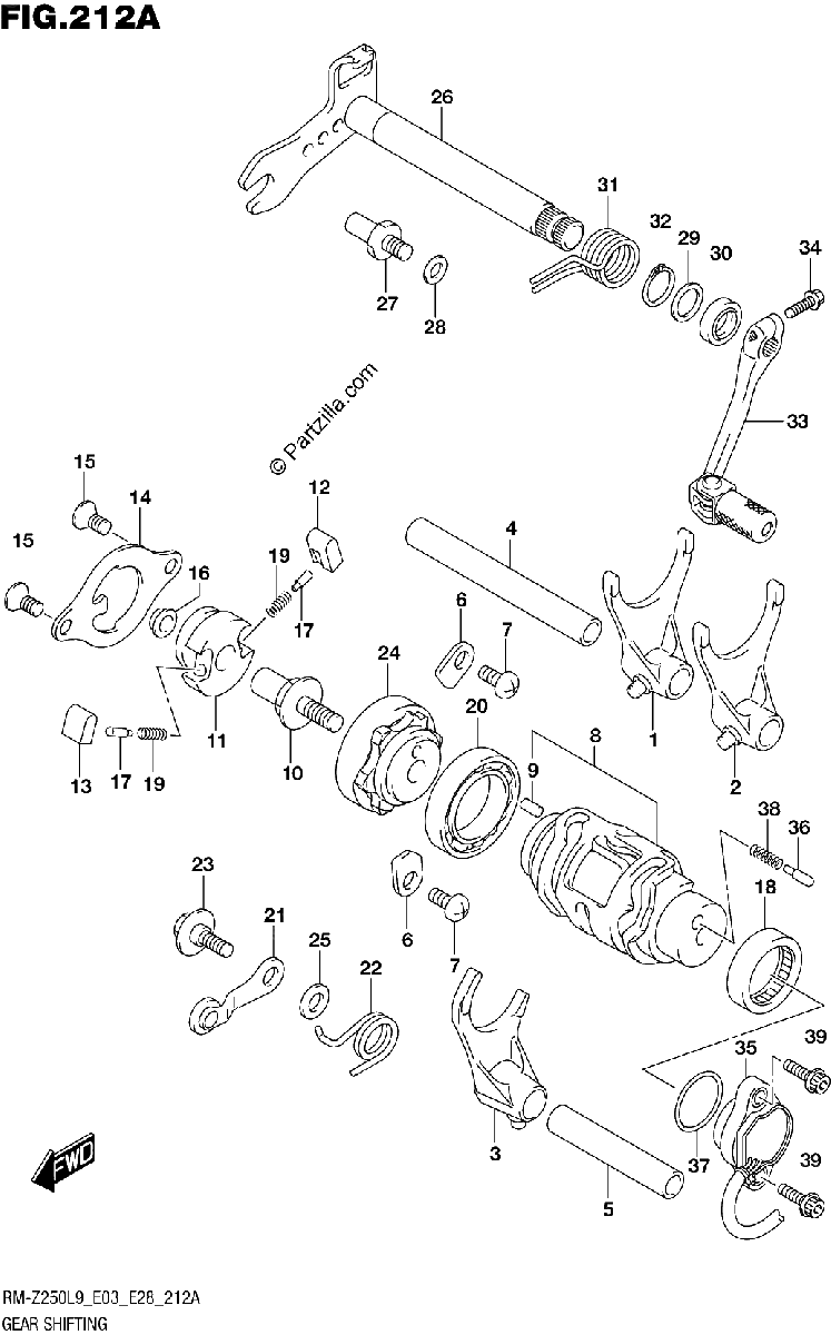 Diagrama de 212A GEAR SHIFTING