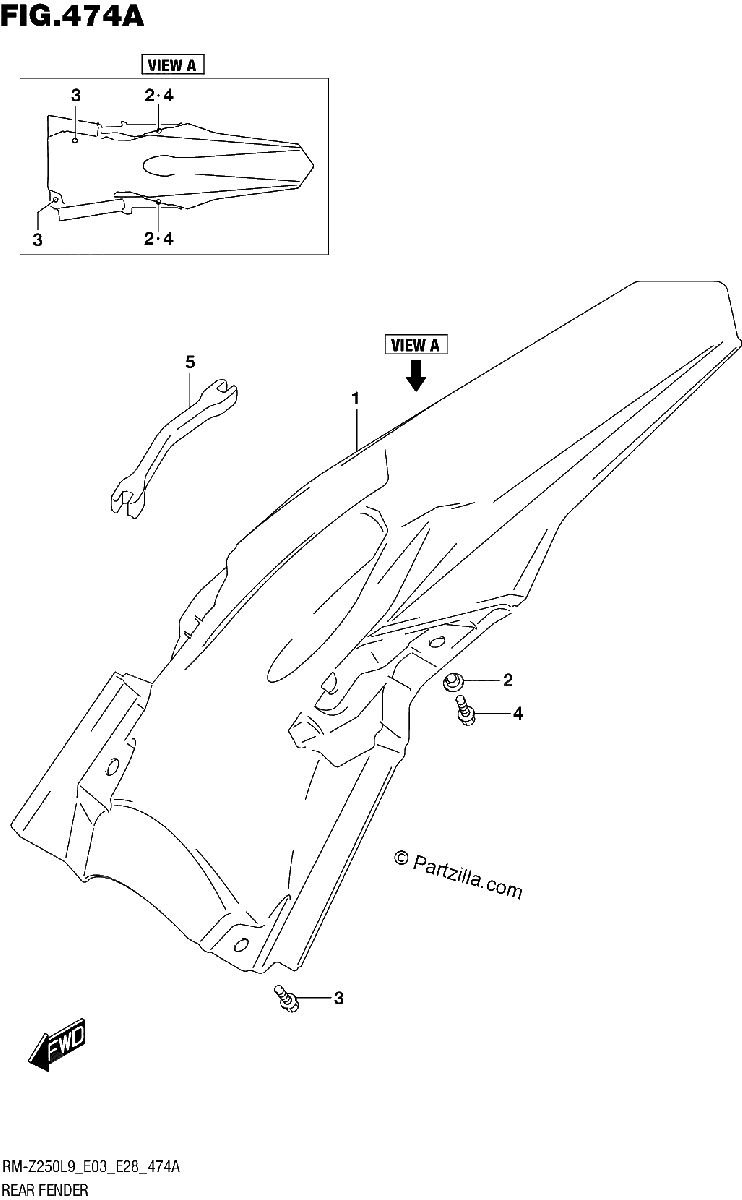 Diagrama de 474A REAR FENDER