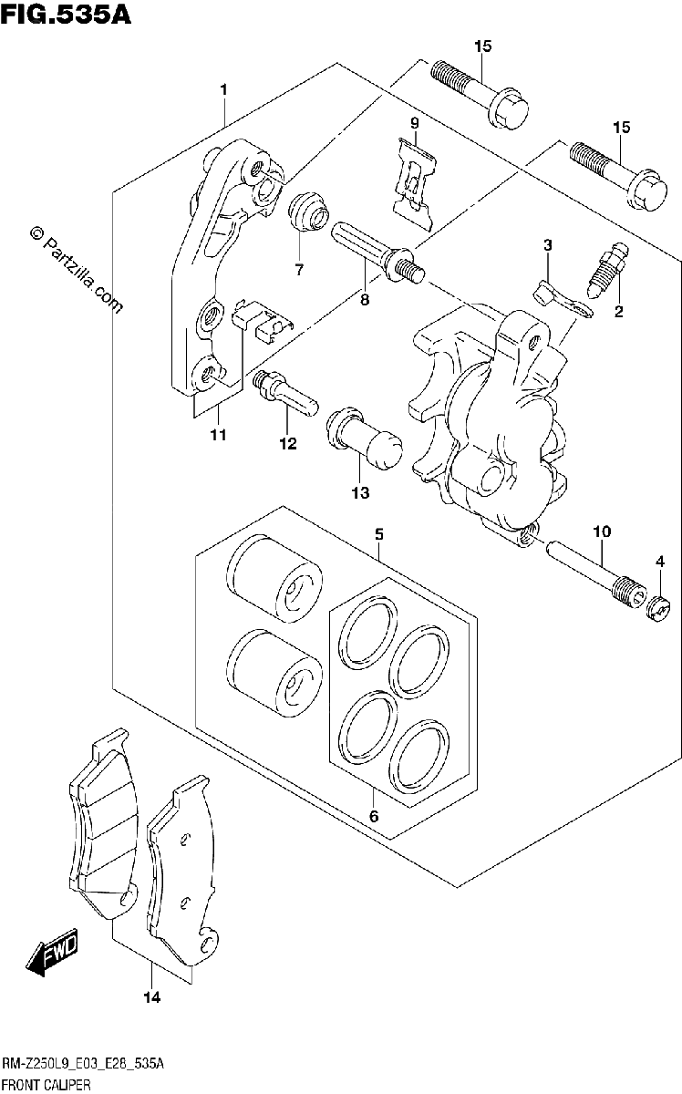 Diagrama de 535A FRONT CALIPER