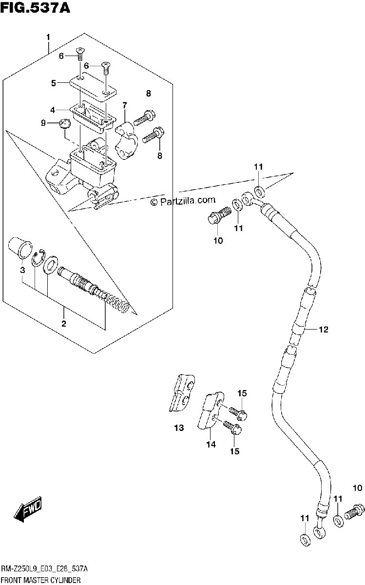 Diagrama de 537A FRONT MASTER CYLINDER