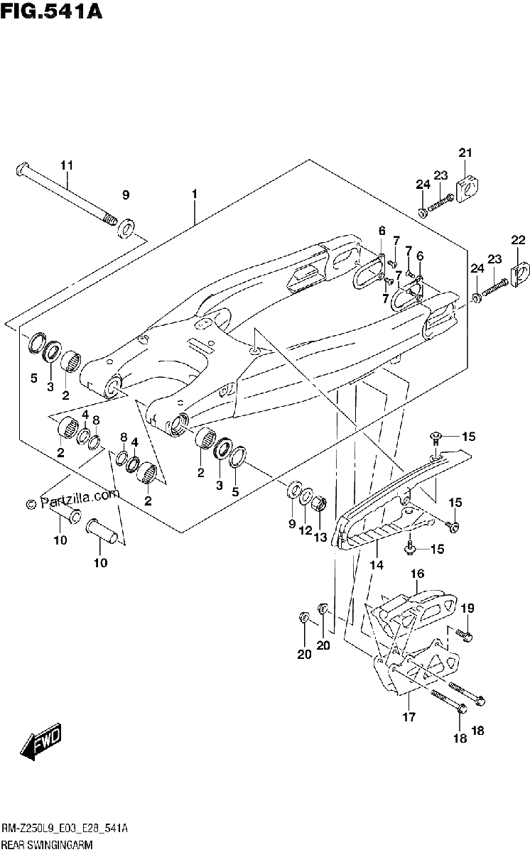 Diagrama de 541A REAR SWINGINGARM