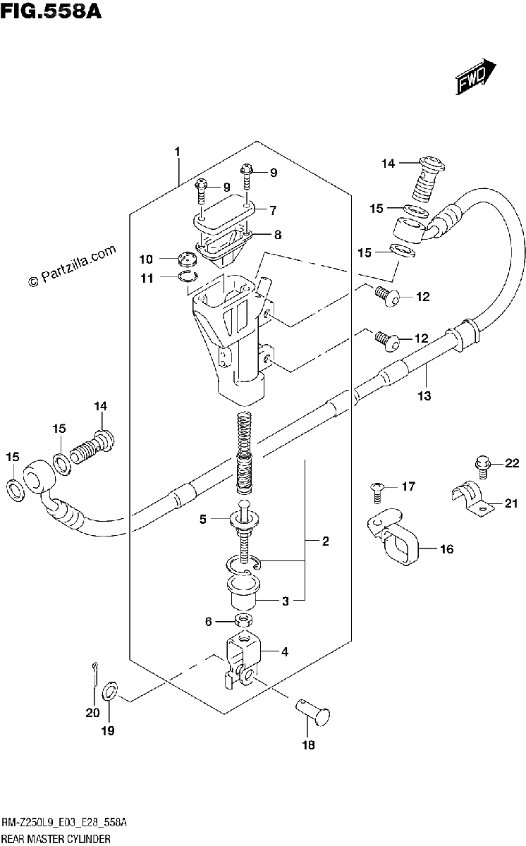 Diagrama de 558A REAR MASTER CYLINDER