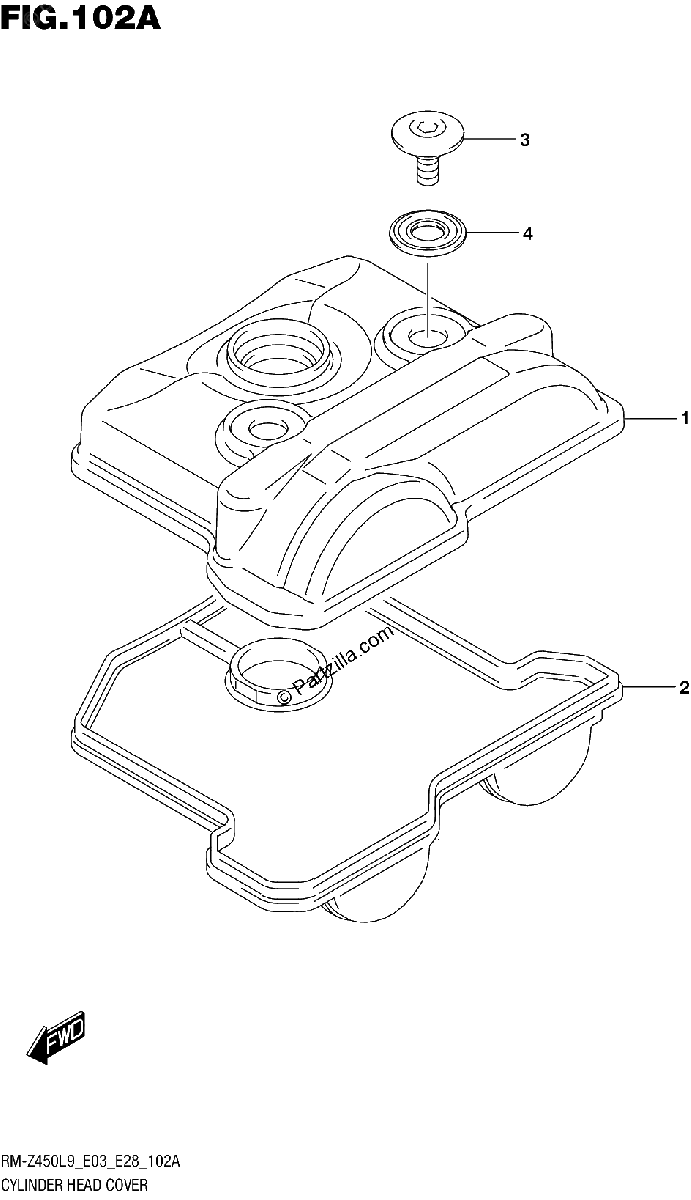 Diagrama de 102A CYLINDER HEAD COVER