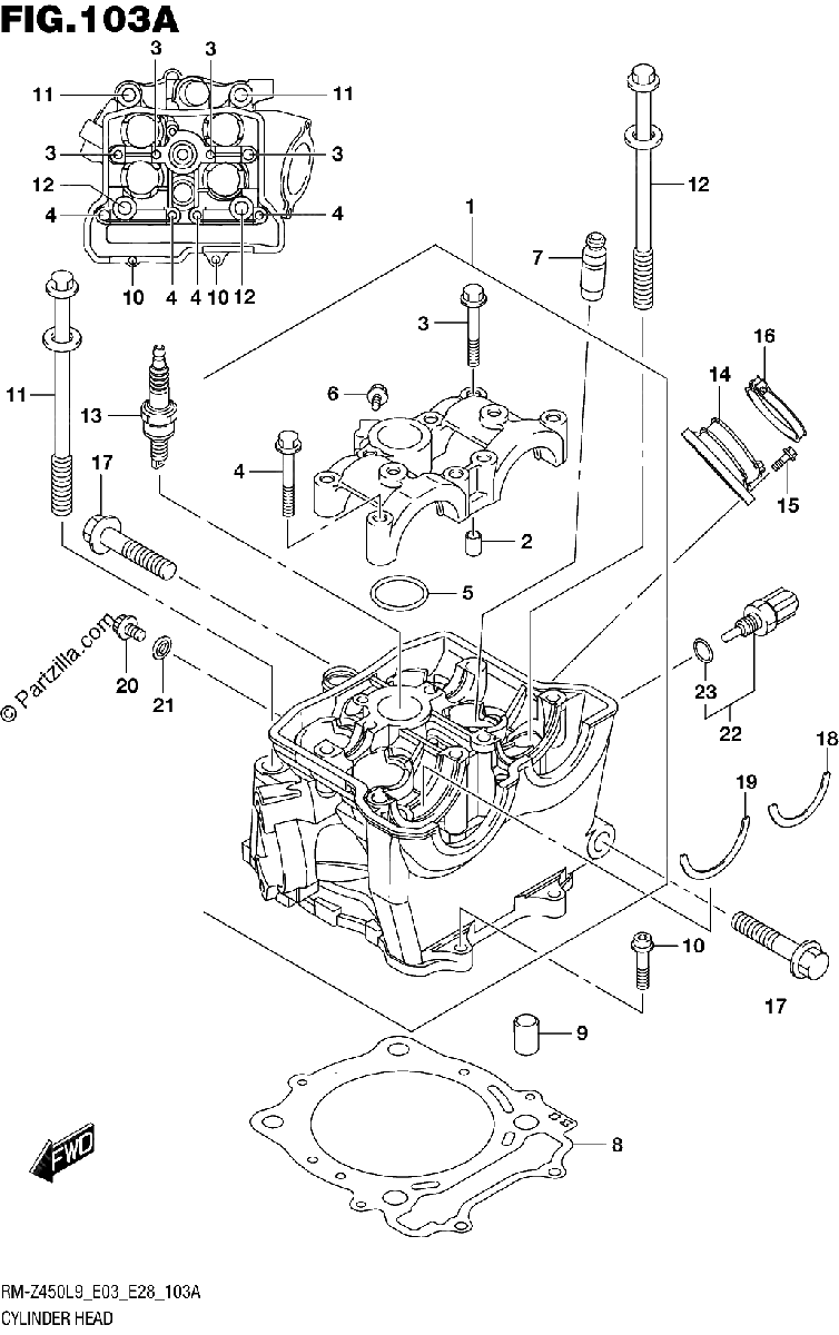 Diagrama de 103A CYLINDER HEAD