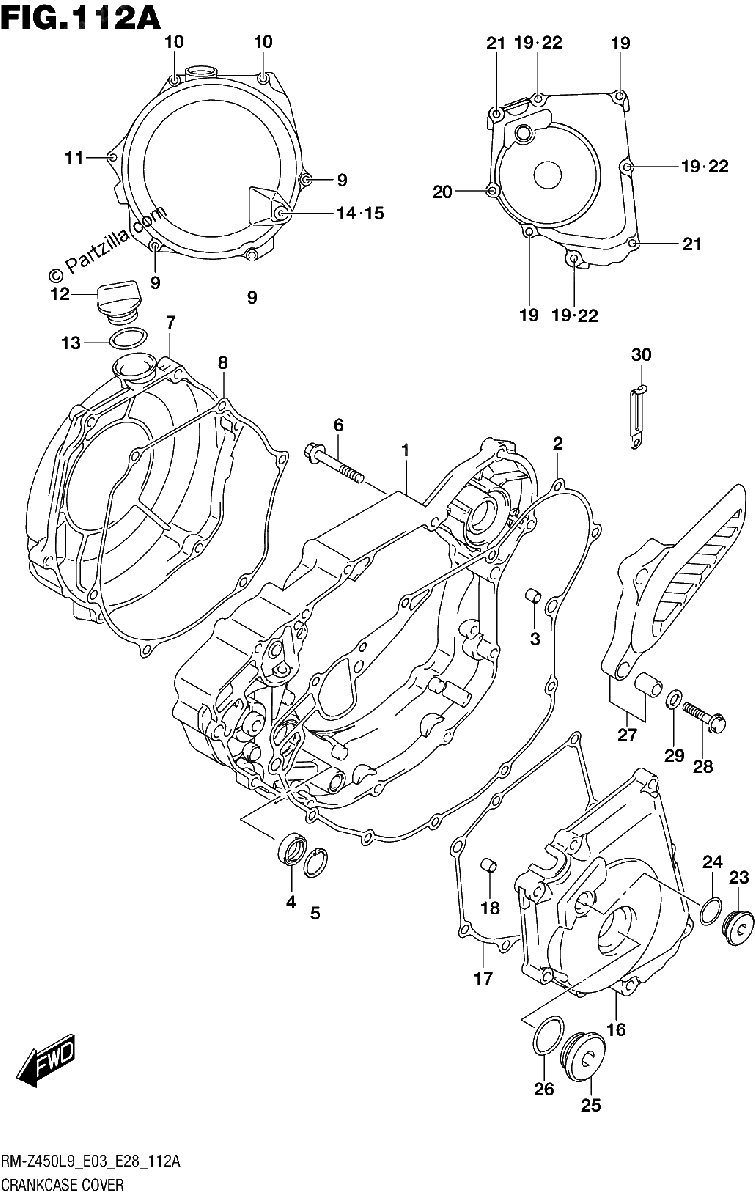 Diagrama de 112A CRANKCASE COVER