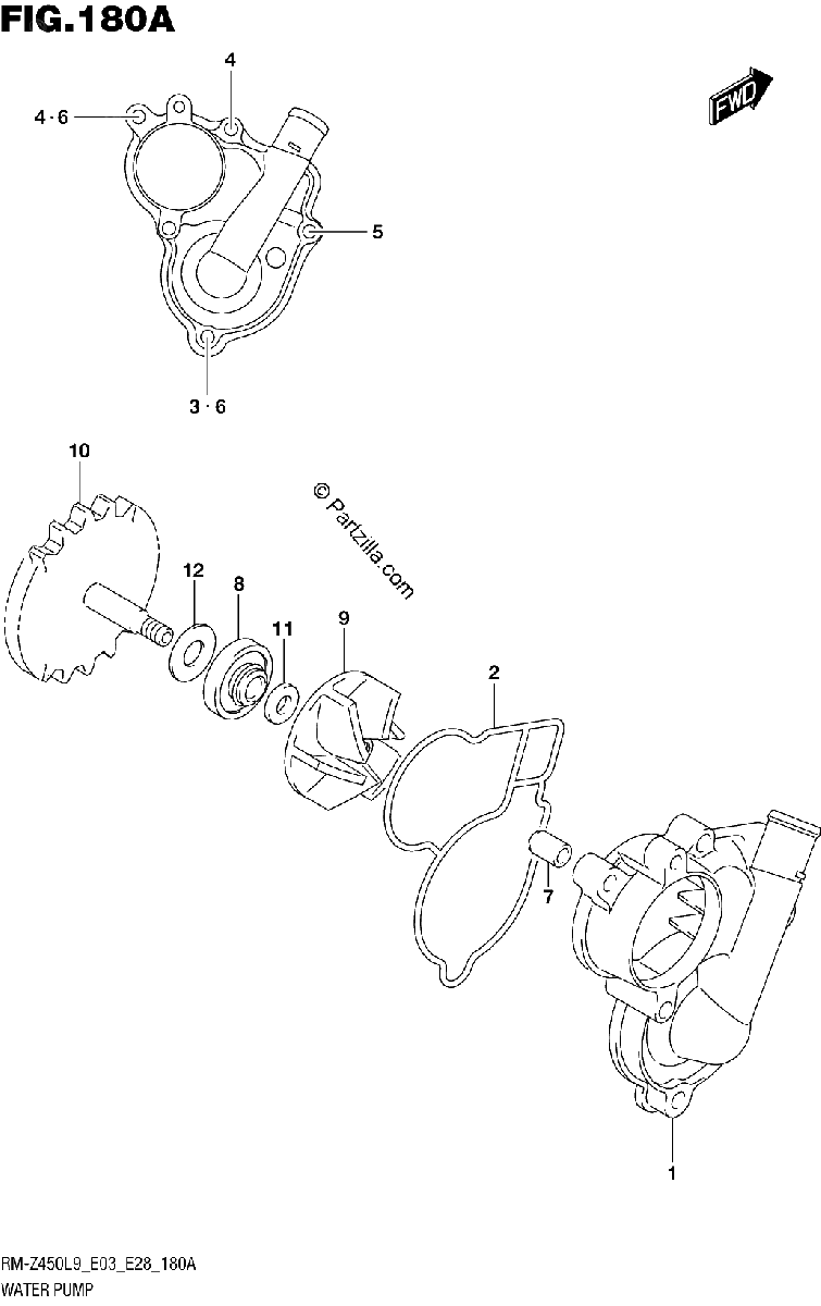 Diagrama de 180A WATER PUMP